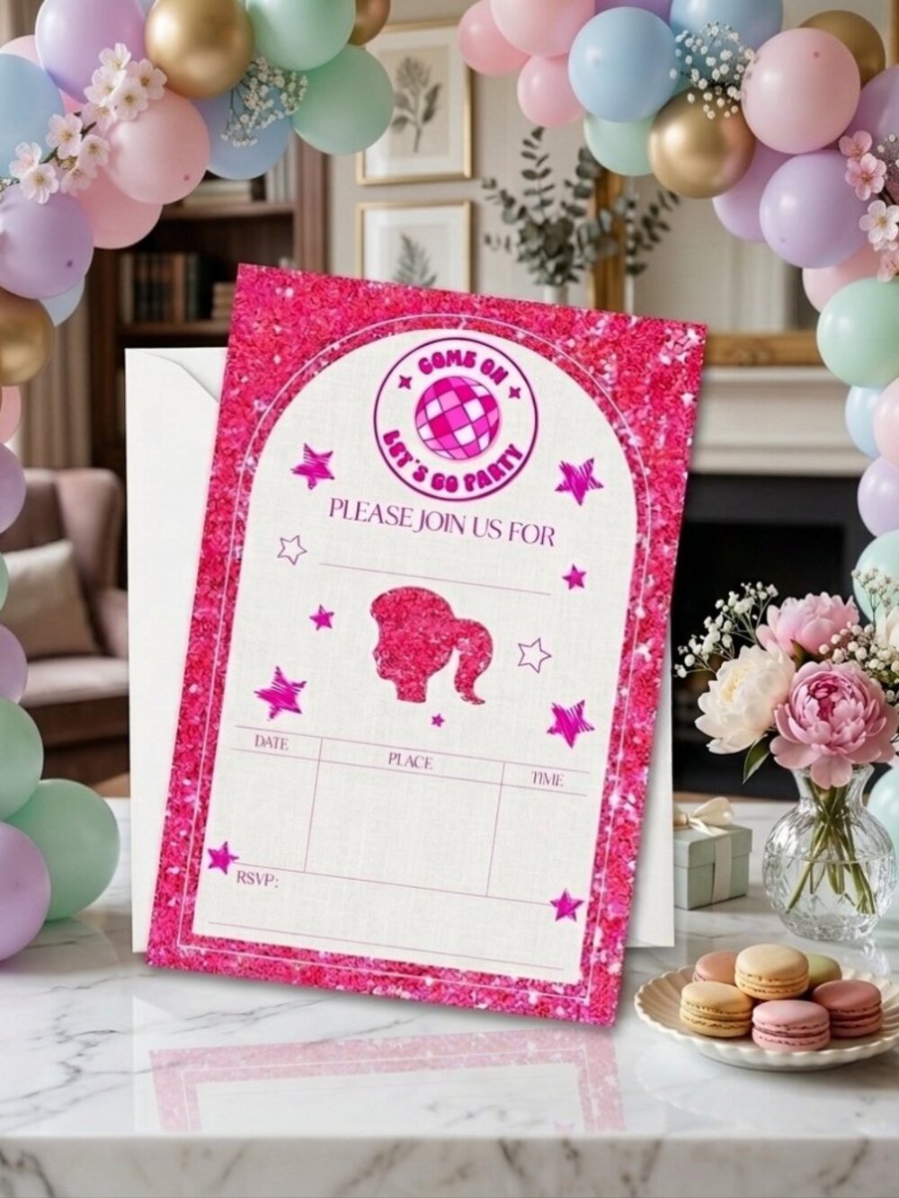 Barbie Doll Birthday Invitation with Envelopes (30 Pack)